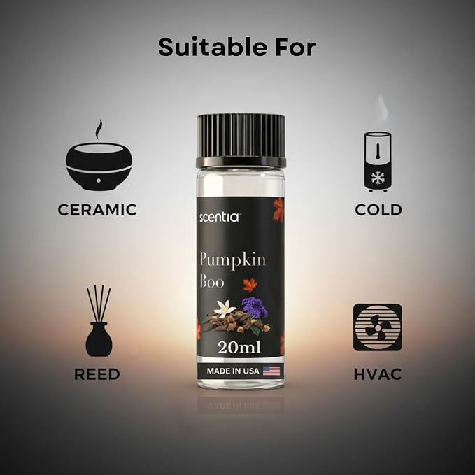 Scentia Pumpkin Vanilla Bakery Aromatherapy Diffuser Oil Collection – Essential Oil Blend for Candles, Home & DIY Cozy Scents 3x20ml Discovery Set