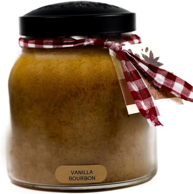A Cheerful Giver - Vanilla Bourbon - 34oz Papa Scented Candle Jar with Lid - Keepers of the Light - 155 Hours of Burn Time, Gift for Father's Day, Brown