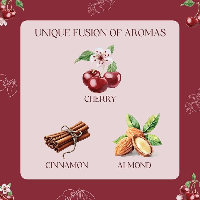 CHILLFLAME Cherry Candle, Scented Candles Gifts for Women, Candles Gift Set for Her, 6 Scented Votive Candles, Birthday Gifts for Women/Men (Red, 14 oz)