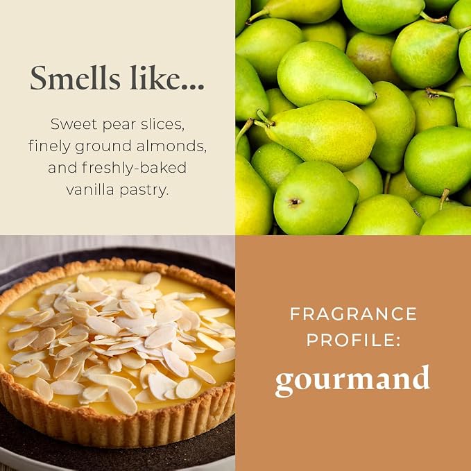 PartyLite 3-Wick Jar Candle, Highly Fragranced Clean Burning Glass Candle, 25-45 Hours Burn Time (Almond Pear Tart)