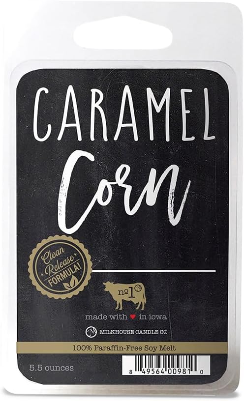 Milkhouse Candle Company Caramel Corn Soy Wax Melts – Roasted Chestnuts | Maple Glaze | Pecan Scented - 5.5 oz, Hand-Poured, Premium Fragrance Oil, Made in the USA