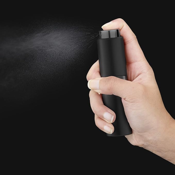 20ML Perfume Atomizer, Travel Cologne Spray Bottle, Mini Empty Sprayer Dispenser (Black,4PCS)