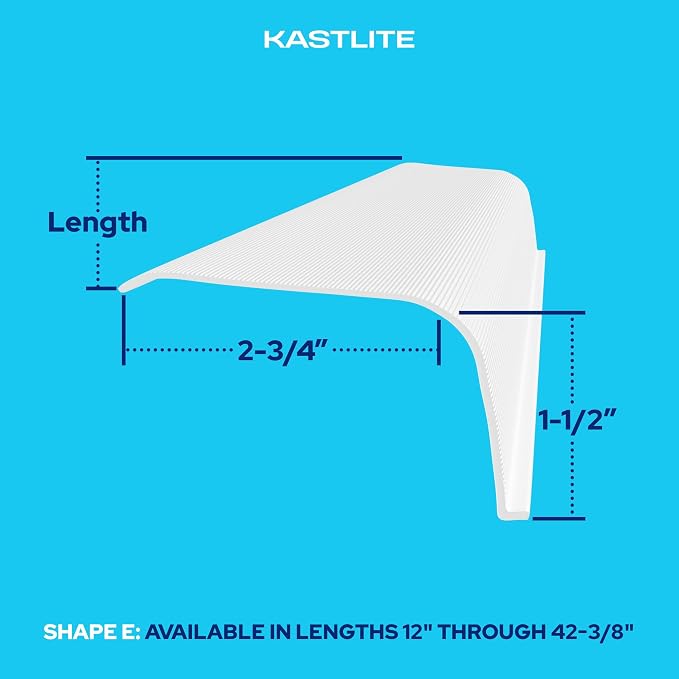 KASTLITE Curved Under Cabinet Light Cover Replacement | Custom Length White Ribbed Acrylic Undercabinet Lens Diffuser | 2-3/4"W x 1-1/2"H | Kitchen Bathroom Vanity Undercounter Lights | Shape E