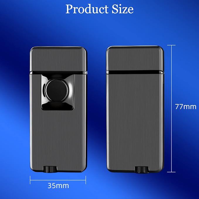 Jet Torch Dual Flame Lighter with Windproof Butane Gas, Adjustable Soft & Jet Flame, Refillable for Indoor/Outdoor - Black