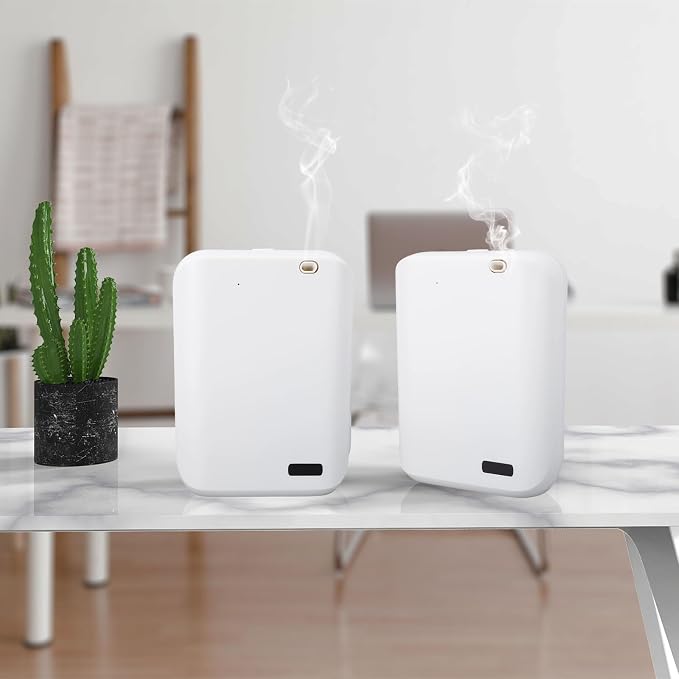 Smart Scent Air Diffuser with APP Control, 150ML Large Coverage Air Freshener for up to 2152.78 Sq.Ft Space, Wall Mount or Desktop Use for Hotel, Office, Club, SPA and Com (White)