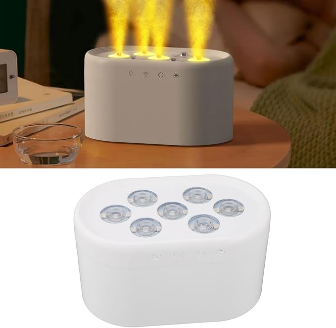 Essential Oil Diffuser Humidifier Cool Mist Aromatherapy Diffuser with Dynamic Flowing Lights, ABS PP Material, Smart Timer & Adjustable Mist for Home Bedroom Office (White)