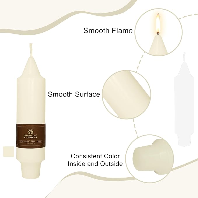 Candlesticks Short Taper Candle 5 inches Ivory Candle Sticks Smokeless Tapered Candles for Home Décor Weddings Festive Party Women Gifts