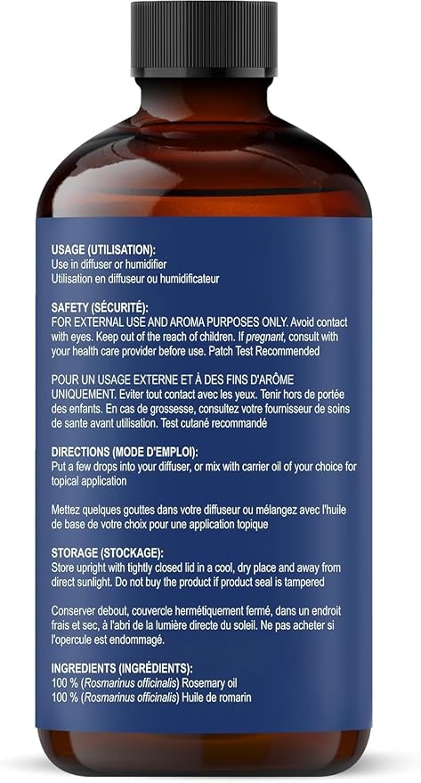 Botanic Hearth Rosemary Essential | 100% Pure and Natural | Premium Grade Essential Oil for Diffuser, Aromatherapy, Soap and Candle Making | Rosemary Oil | With Glass Dropper | 4 Fl Oz