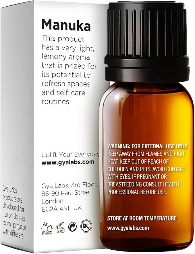 100% Pure Manuka Essential Oil - 0.34 Fl Oz - Manuka Oil for Hair, Skin, Diffuser, Aromatherapy & DIY Candle Making Scent