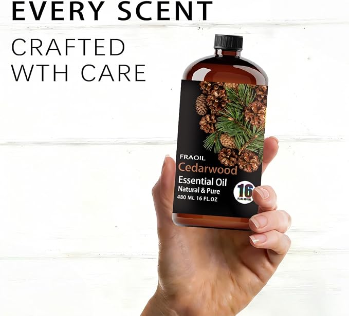 Cedarwood Essential Oil, Cedarwood Oil 16 Fl Oz 480ML for Diffuser Humidifier Yoga Cleaning DIY Candle Soap Making Essential Oils