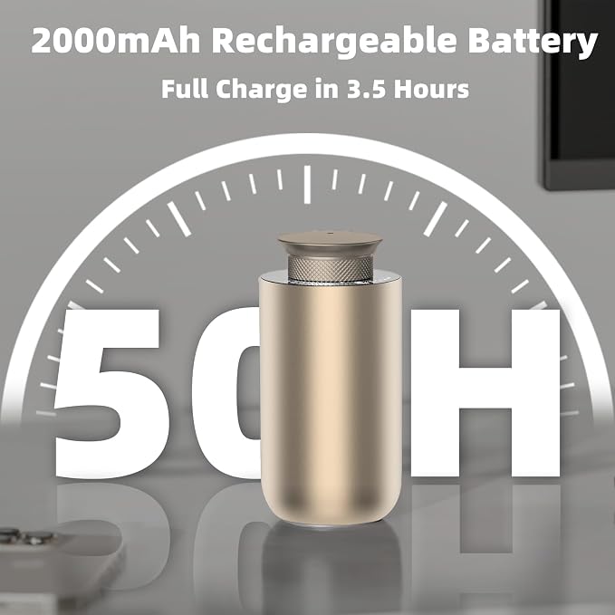 2026 Upgraded Rechargeable Waterless Car Scent Diffuser Kit, Includes 2 Premium Oils, Auto On/Off, 4 Mist Levels & Timers, Portable Aromatherapy Diffuser for Hotel,Home,Room,Studio,Office - Gold