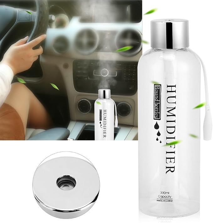Focket Air Humidifier,300ml Mini Portable Quiet Operation Transparent USB Water Bottle Air Diffuser Fine Mist Automatic Power Off Mist Maker for Car Office Home Study