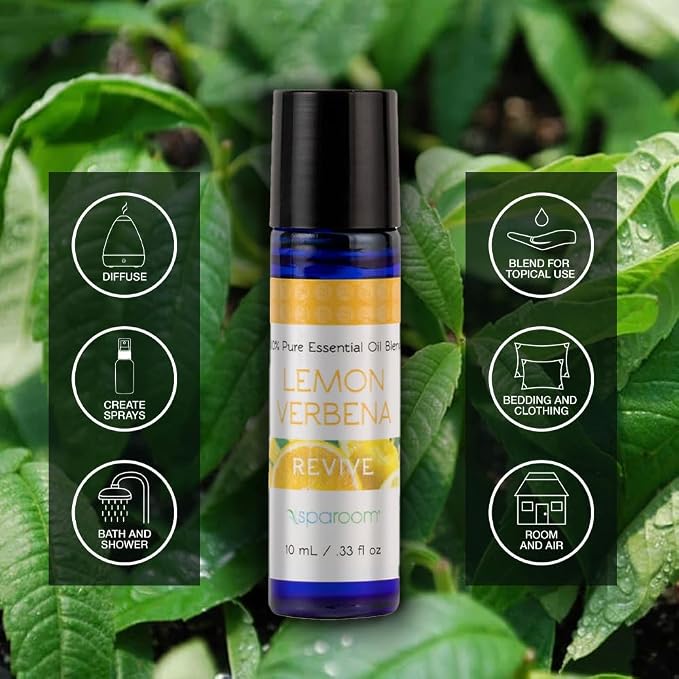 SpaRoom Aromatherapy 100% Pure Essential Oils for Diffusers and Air Freshners, Revive Lemon Verbena Blend, 10 mL