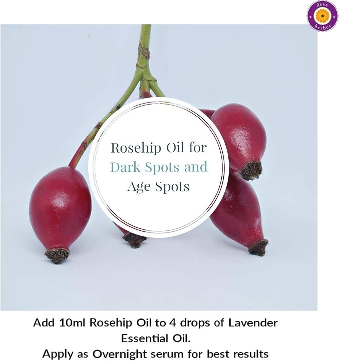 dève herbes Pure Rosehip Oil (Rosa rubiginosa) with Glass Dropper Cold Pressed 5ml (0.16 oz)