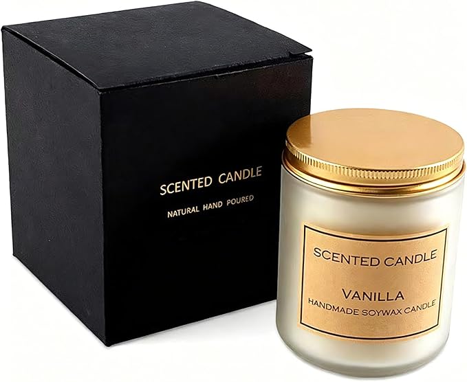 Vanilla & Orange Scented Candle, Vanilla Candle, Candles for Home Scented, Candles for Women, Natural Soy Wax, 7 OZ 40 Hours Burning