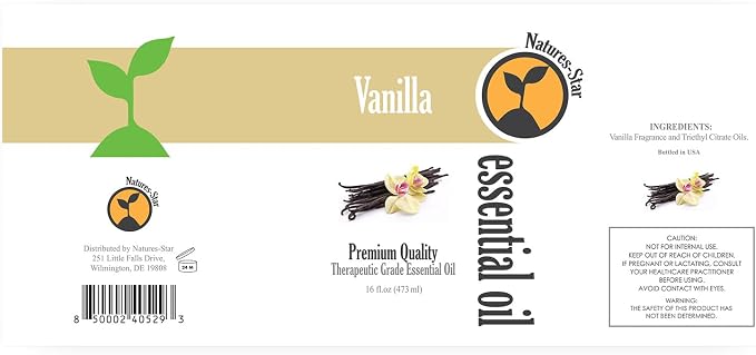 Natures-Star - Vanilla Essential Oil (Bulk 16oz) Therapeutic Grade for Aromatherapy, Diffuser, Soap Making, Candles