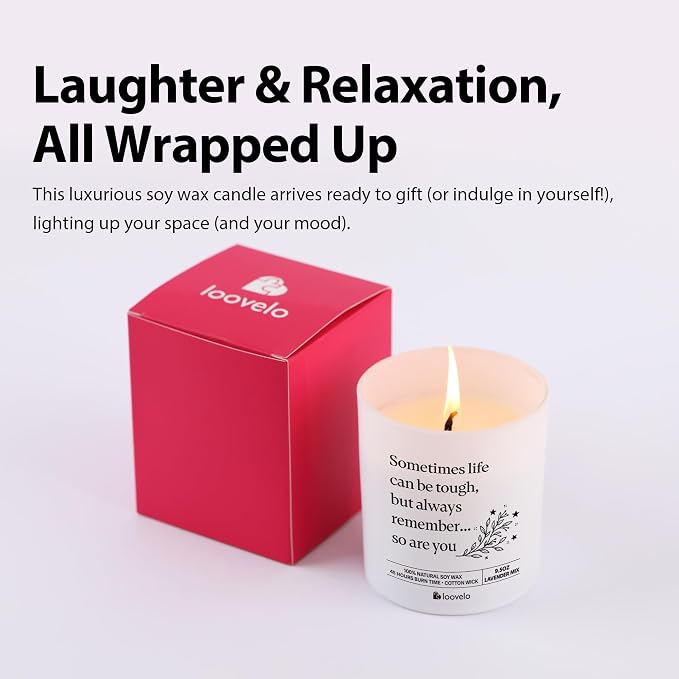 Sometimes Life Can Be Tough But Always Remember So are You Inspirational Gift Sympathy Grief Gifts Friendship Recovery Scented Candle Home Office Jar Candles Sage Floral Lavender Scent 9.5 oz