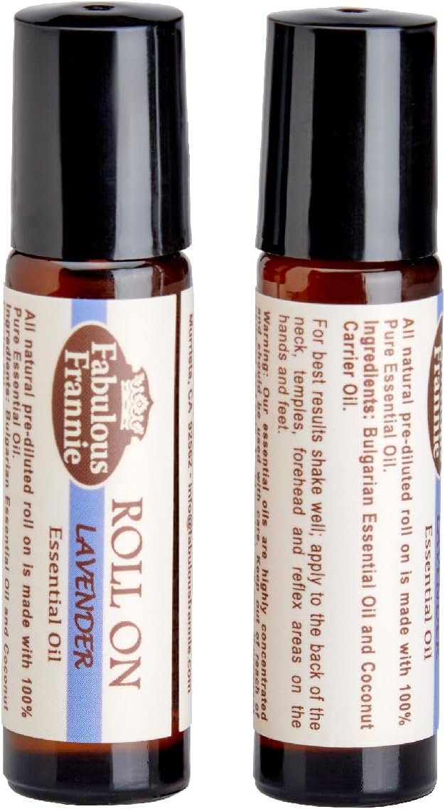 Fabulous Frannie Lavender Essential Oil Roll-On Made with Bulgarian Lavender Pure Essential Oil .33oz (10ml)