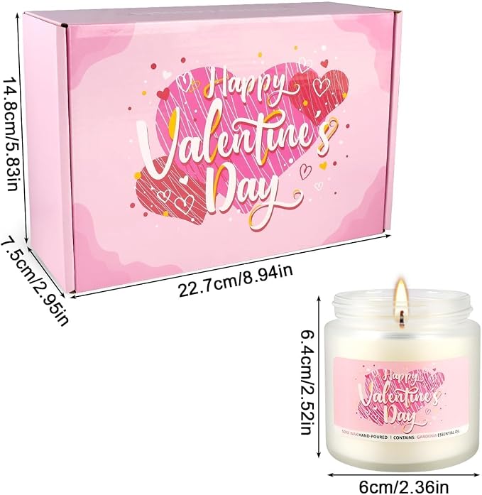 Valentine's Day Scented Candles Gift Set, 6 Pack 3.05 oz Candles - Romantic Gifts for Her: Wife, Girlfriend, Mother, and for Him: Husband, Boyfriend - Long Lasting Aromatherapy Candle for Home Decor