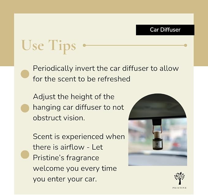 PRISTINE Car Air Freshener/Top 4 Hotel Blend Essential Oils 4 Pcs Set Mini Hanging Teakwood Cap Diffuser for Car Aroma Scenting/Cute Long-Lasting Fragrance for 30 Days of Aroma in Car