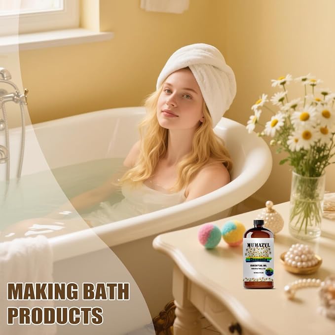 Chamomile Essential Oil, Chamomile Oil 16 Fl Oz 480ML for Diffuser Humidifier Yoga Cleaning DIY Candle Soap Making MUMAZYL Essential Oils