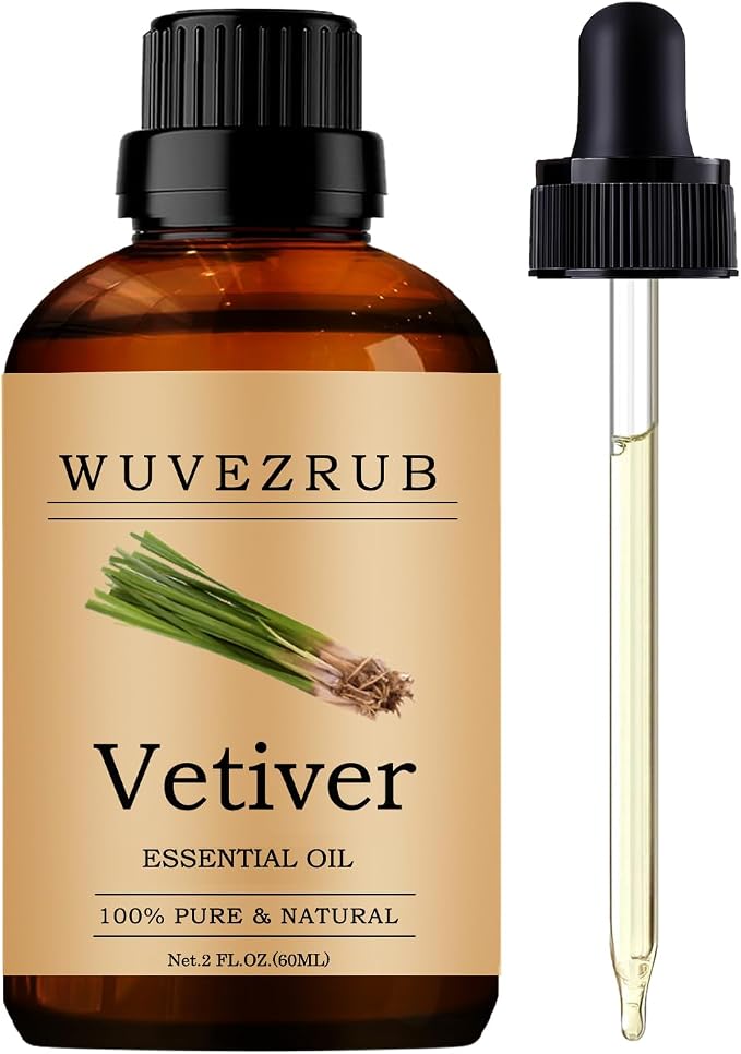 Vetiver Essential Oil, 60ML Pure and Natural for Aromatherapy Diffuser - 2 Fl Oz