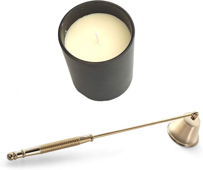 Candle Snuffer, Candle Snuffers Wick Snuffer Candle Accessory, Extinguish Candle Flame Safely with Long Handle Putting Out Fire (Gold Candle Snuffer)