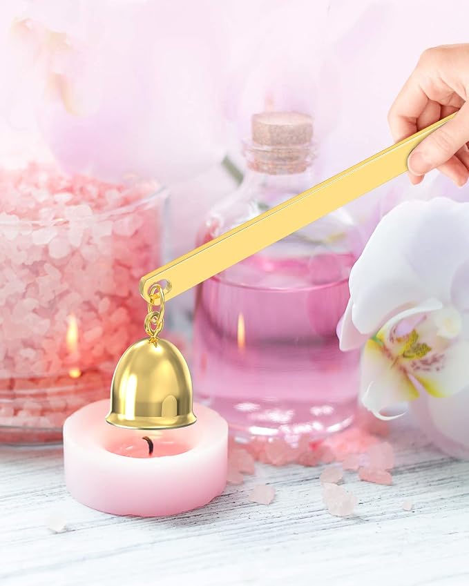RONXS 3 in 1 Candle Wick Trimmer Set Candle Accessory Wick Cutter, Candle Snuffer Extinguisher, Candle Wick Dipper with Gift Package for Candle Lovers (Gold)