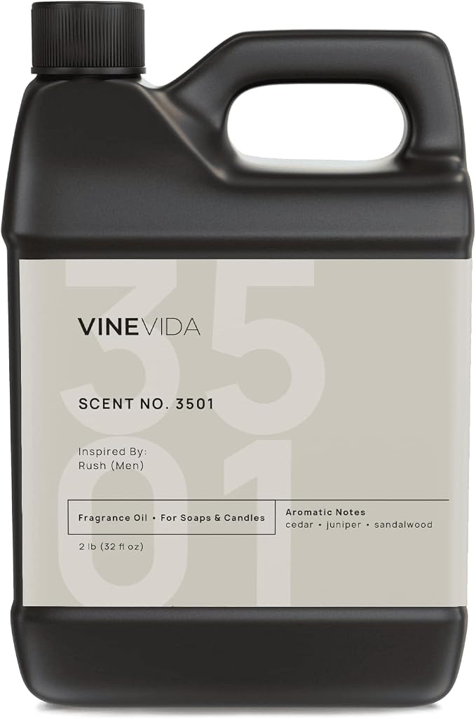 VINEVIDA Scent NO. 3501 Fragrance Oil - 32oz (2lbs) - Inspired by: Rush (Men) Fragrance Oil for Candle Making - Made in USA Candle Scents Scents for Soap Making