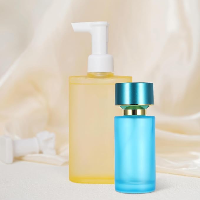 Refillable Travel Perfume Spray Bottle 50ml Blue Glass Portable Atomizer Reusable Fragrance Dispenser for Travel and Daily Use