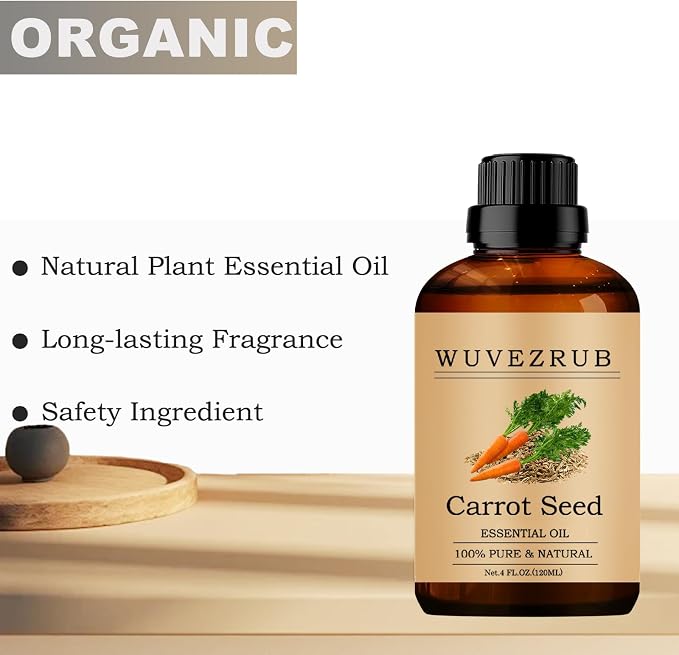 Carrot Seed Essential Oils, 120ML 100% Pure and Natural Essential Oil for Aromatherapy Diffuser - Carrot Seed /4 Fl Oz