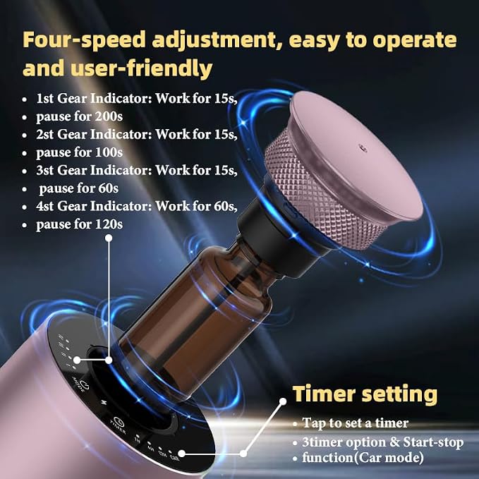 2026 Upgraded Rechargeable Waterless Car Scent Diffuser Kit, Includes 2 Premium Oils, Auto On/Off, 4 Mist Levels & Timers, Portable Aromatherapy Diffuser for Hotel,Home,Room,Studio,Office - Rose Gold