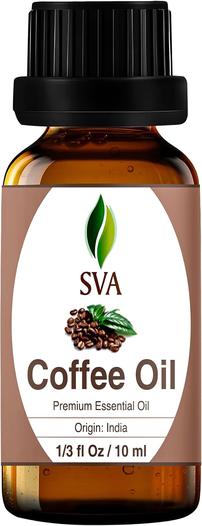 SVA Coffee Essential Oil – 1/3 Fl Oz – 100% Natural Coffee Oil - for Diffuser, Hair Care, Face, Skin Care, Aromatherapy, Scalp and Body Massage, Soap and Candle Making