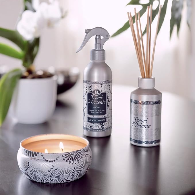 Tesori d'Oriente Muschio Bianco Diffusore Aromatico con bastoncini, 200 ml'