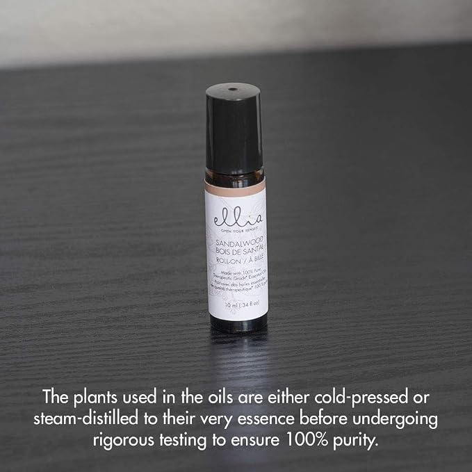 Ellia Sandalwood Essential Oil Roll-On | 10ml, 100% Pure, Therapeutic Grade