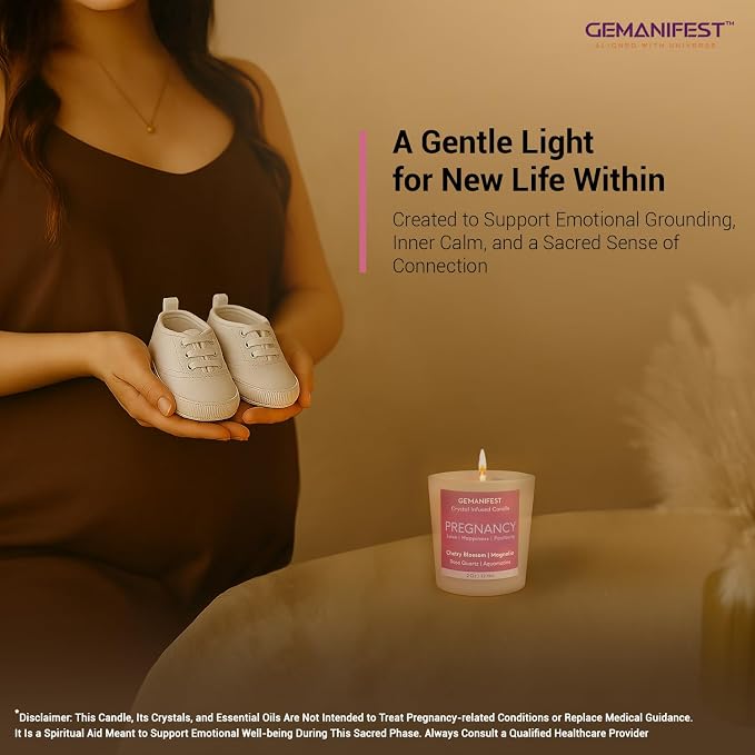 Pregnancy Gifts for Expecting Mom Manifestation Candle for Pregnant Women, Relaxing Candles Stress Relief Pregnancy, Valentine's Gift for Her/Him, Women's Wellness