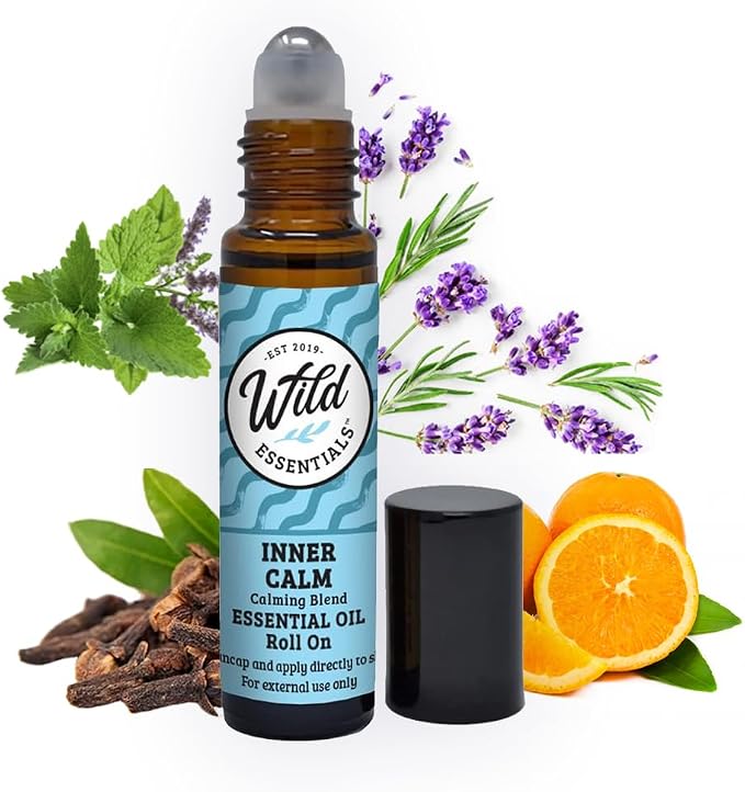 mEssentials Inner Calm 10ml Essential Oil Roll On, 100% Pure, Premium Grade Essential Oils and Organic Jojoba Oil, Ready to Use, Moisturizer, All Natural