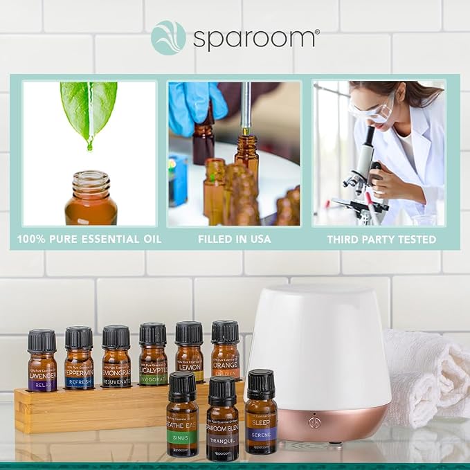 SpaRoom Aromatherapy 100% Pure Undiluted Essential Oil, Breathe Easy Sinus Blend, 10 mL