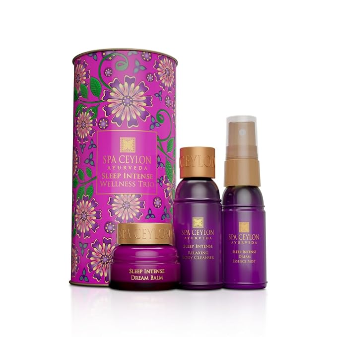 SPA CEYLON Sleep Intense Wellness Trio Set, Ayurvedic Pampering Set with Natural Ingredients, Shower Gel, Body Mist, Balm (150 g, Lavender, Ylang Ylang)