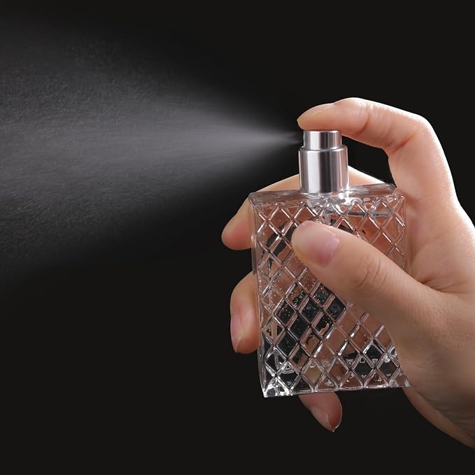Vintage Glass Spray Bottle - 50ml/1.7 Oz Refillable Perfume Atomizer with 3 Dispenser Types