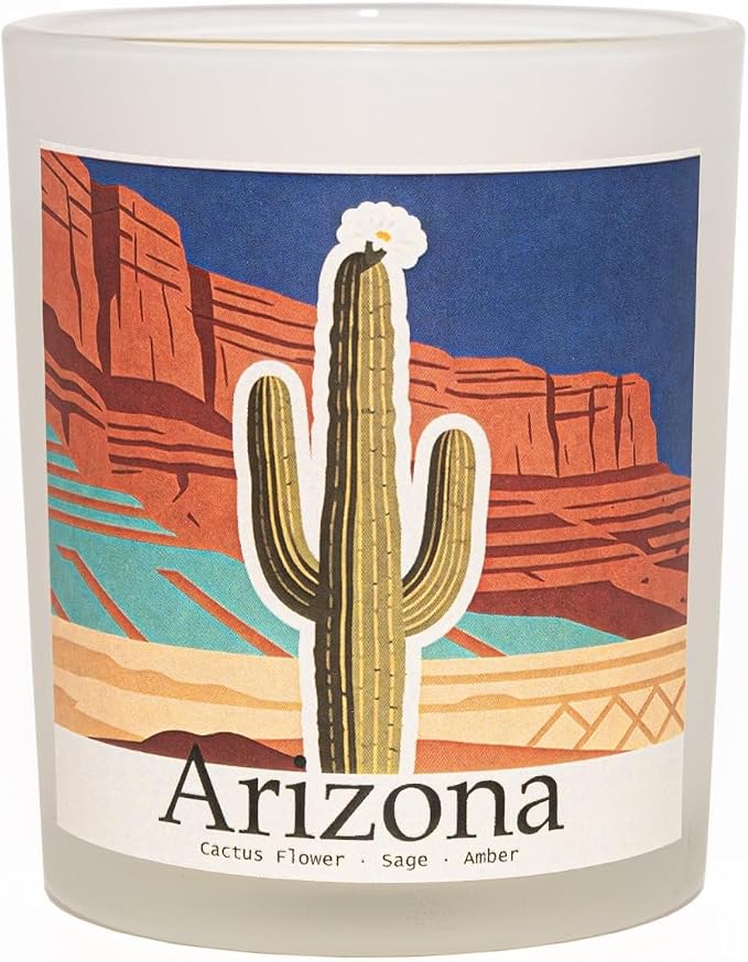 Arizona Dawn Scented Candle, Cactus Flower & Sage & Amber, Arizona Gifts, Arizona Souvenirs, Arizona Decor, Cactus Gifts, 100% Soy Wax, 7OZ