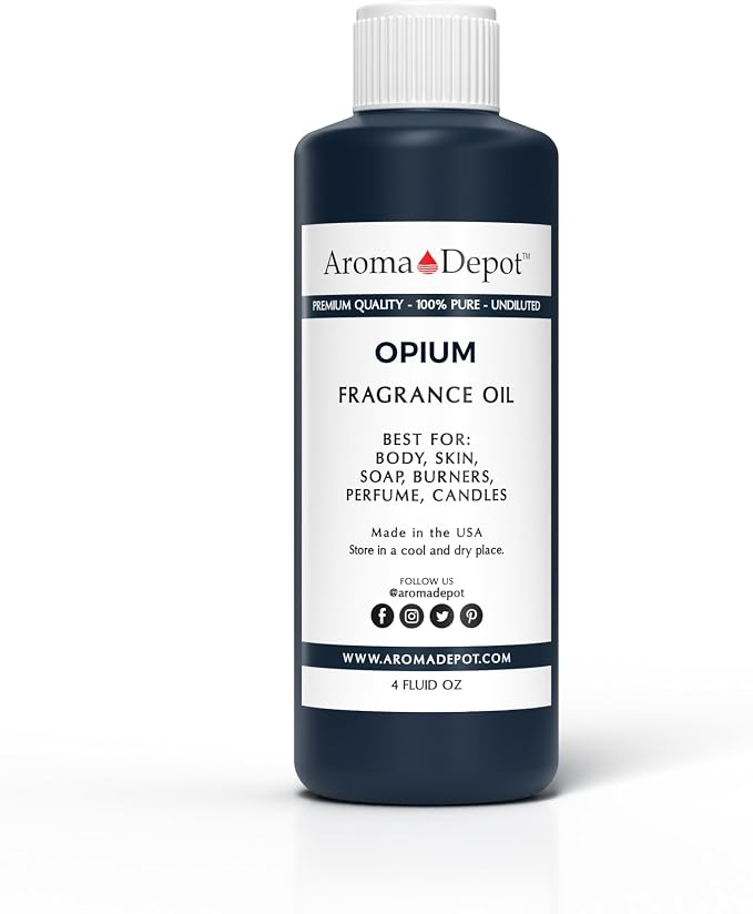Aroma Depot Opium 4 oz. Fragrance Oil I Perfume I Skin Oil I Scented. DIY Projects Such as Candles, Bath Bombs, Body Butters, Creams & Lotions. Few Drops in The Diffuser, Burners, or Warmers.