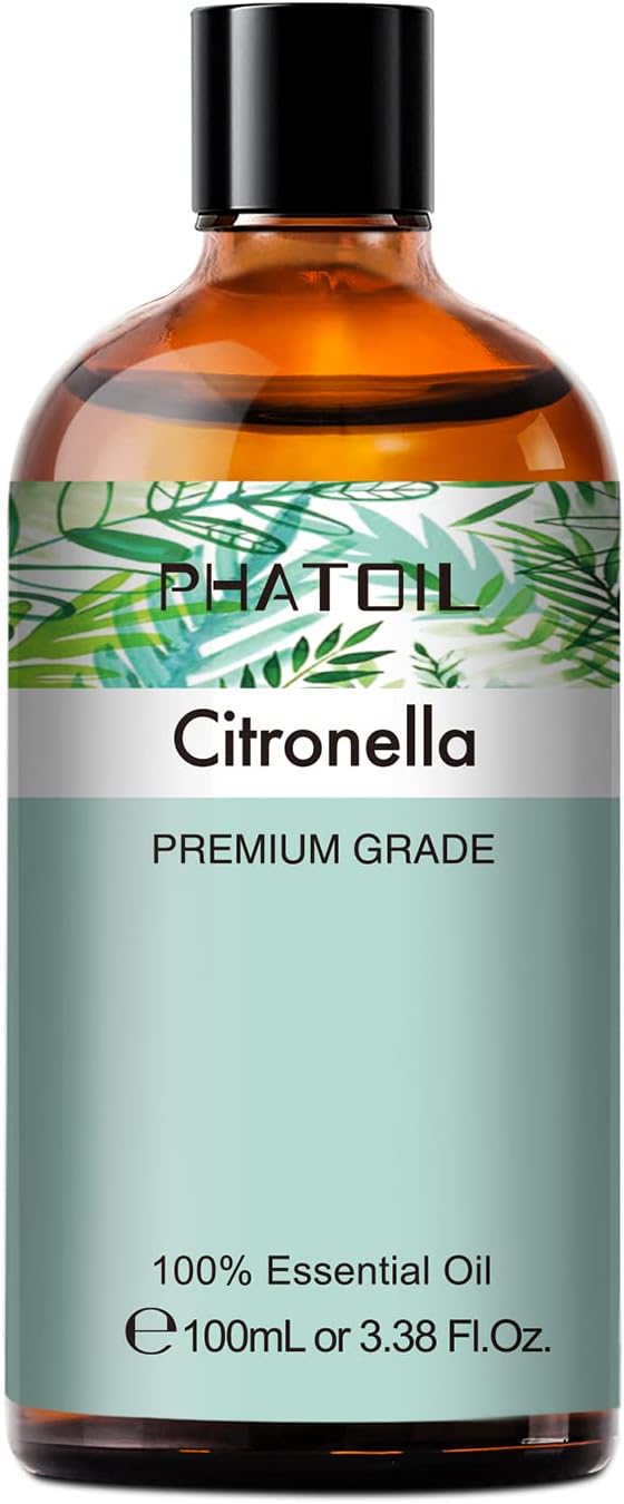 PHATOIL 100ML Citronella Essential Oil, for Aromatherapy Diffusers, Humidifiers, Great for DIY Candle and Soap Making, Gift for Friend