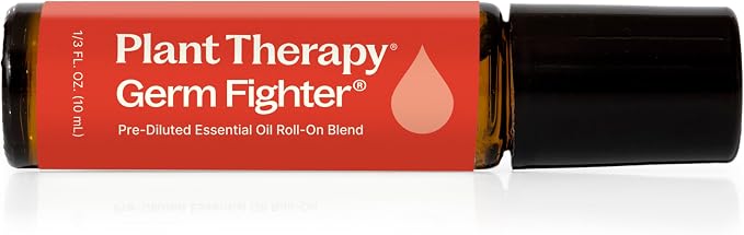 Plant Therapy Germ Fighter Essential Oil Blend 100% Pure, Pre-Diluted Roll-On, On-the-Go Natural Aromatherapy, Travel Size, Get Healthy Faster, Therapeutic Grade 10 mL (1/3 oz)