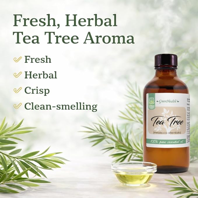 Tea Tree Essential Oil – 4 fl oz – 100% Pure & Undiluted – Natural Aromatherapy & DIY Use – GreenHealth
