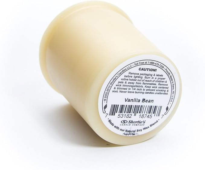 Vanilla Bean Soy Votive Candles - Scented with Natural Fragrance Oils - 6 Beige Natural Votive Candle Refills - Bakery & Food Collection