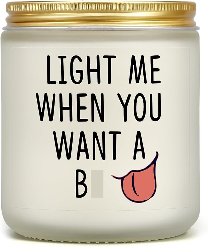 Gifts for Him - Light Me When You Want A B Candle, Funny Birthday Gifts for Men Naughty Valentines Day Engagement Anniversary Christmas Gift for Husband Boyfriend Fiance Guy