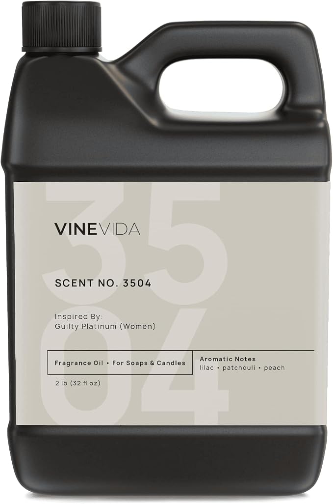 VINEVIDA Scent NO. 3504 Fragrance Oil - 32oz (2lbs) - Inspired by: Guilty Platinum (Women) Fragrance Oil for Candle Making - Made in USA Candle Scents Scents for Soap Making
