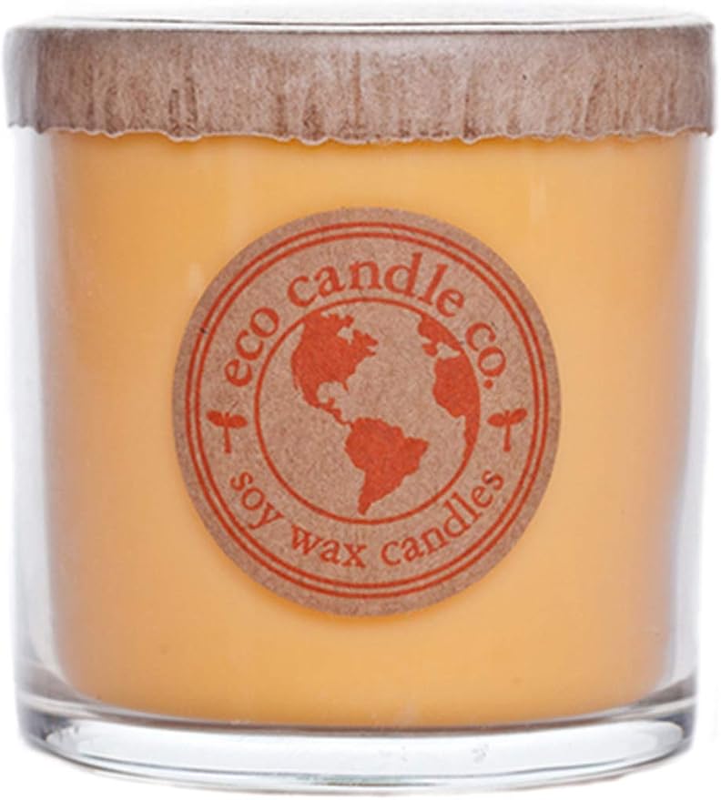 ECO CANDLE CO. Recycled Candle, Citrus Squeeze, 6 oz. - Scents of Orange, Tangerine, Grapefruit, Lemon, & Lime - 100% Soy Wax, No Lead, Kraft Paper Label & Lid, Hand Poured, Midwest Grown Soybeans