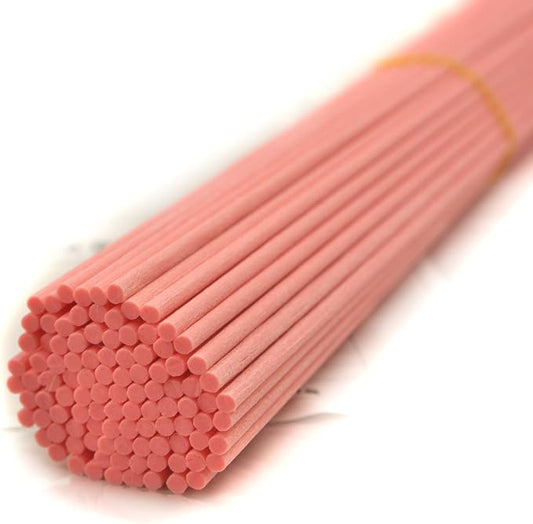 100 Pieces Fiber Reed Diffuser Replacement Refill Sticks (12" x 3mm, Pink)